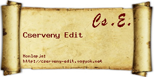 Cserveny Edit névjegykártya